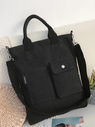 3 Colors With-pockets Canvas Handbag