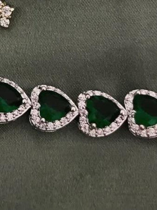 Elegant Green Zircon Crystal Zirconia Sets