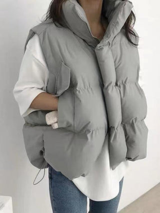 Stand Collar Duck Down Padded Vest Jacket