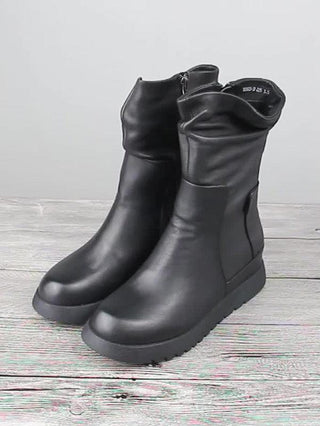 Leisure Fashion Solid Leather Martin Boots