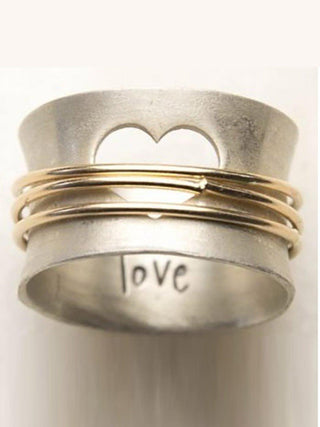 Vintage Heart-Shaped Metal Rings