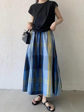 Vintage Plaid Plaid A-line Skirt