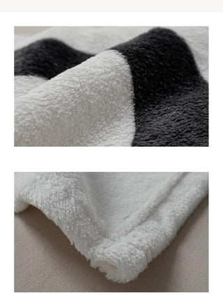 Black and White Letters Casual Coral Flannel Blanket