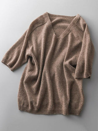 Urban Solid Color V-Neck Knitting Pullover
