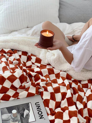 Soft Checkerboard Sherpa Blanket