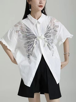 Butterfly Lace Short Sleeve Shirt