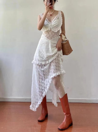 Sexy See-through Lace Strap Dress