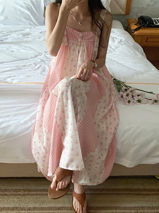Pink Floral Vacation Slip Dress