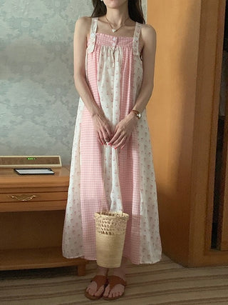 Pink Floral Vacation Slip Dress