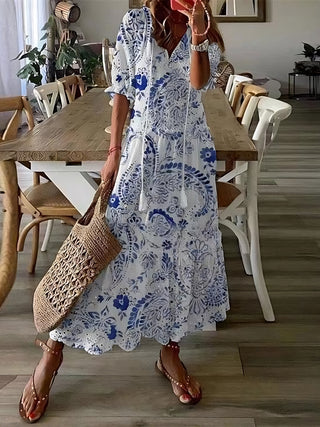 Loose Casual V-neck Lace Dress