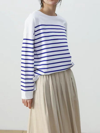 Striped Knit Long Sleeve T-Shirt