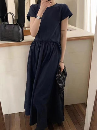 Casual Round Neck Short-Sleeved Dress