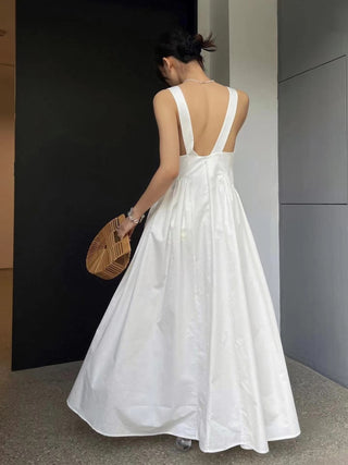 Strappy Elegant A-line White Dress