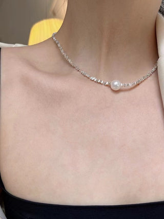 Mini Triangle Geometric Shard Silver Necklace
