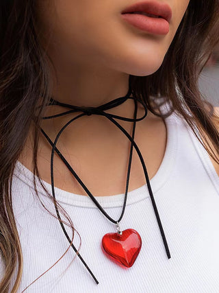 Simple Personality Big Heart Pendant Necklace