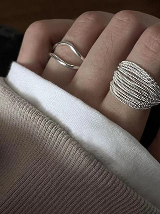 Exaggerated Ring With Layered Strands