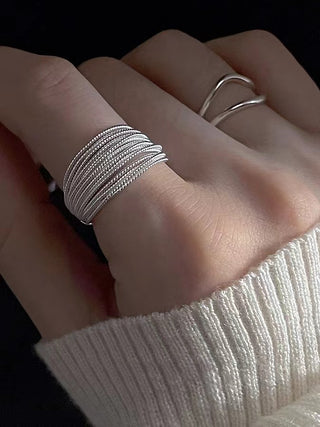 Exaggerated Ring With Layered Strands