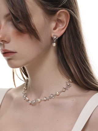 Original Designed Floral Pearl Beaded Necklace