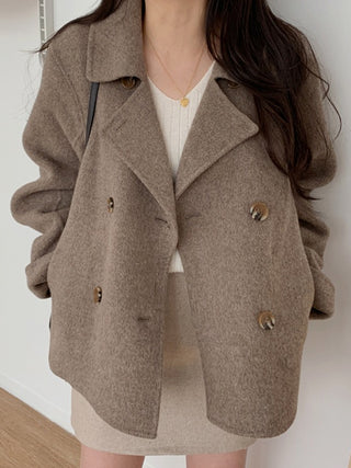 Simple Casual Short Woolen Jacket