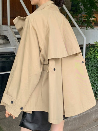 Stand Collar Cape Loose Short Jacket