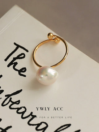Natural Baroque Pearl Open Ring