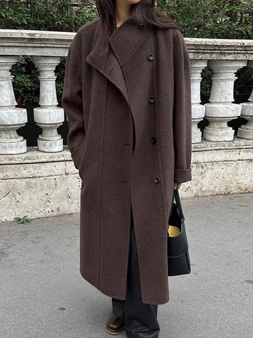 New Embroidered Stand-Up Collar Loose Coat