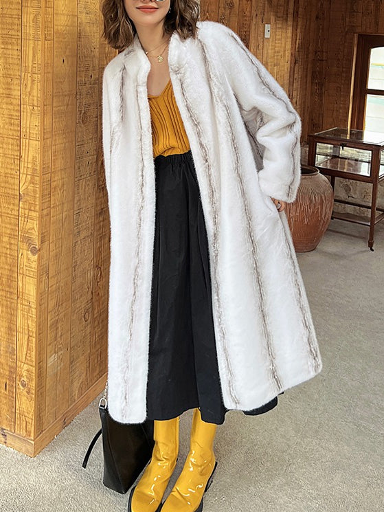 Elegant Eco-friendly Mink Velvet Integrated Fur Long Coat