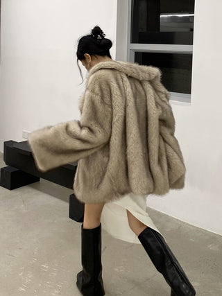 Vintage Imitation Fox Eco-friendly Fur Coat