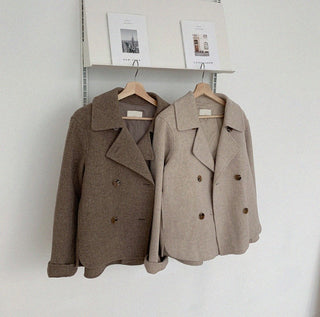 Simple Casual Short Woolen Jacket