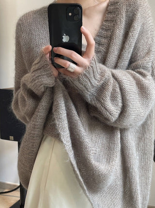 Mohair Loose Thin Hollowed Knit Sweater