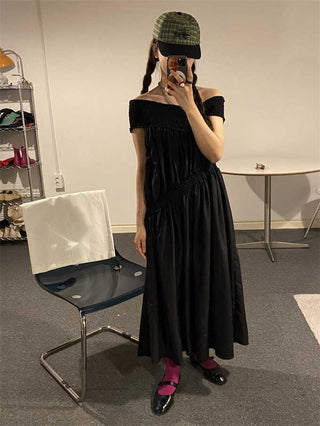 Irregular Stretch Drop-Shoulder Dress