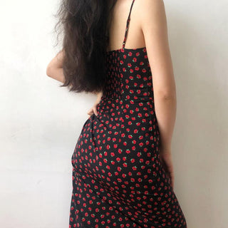 Sexy Slim Retro Floral Slip Long Dress