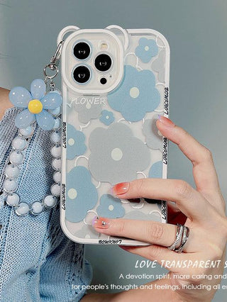 Blue Flower Silicone Shockproof Phone Case