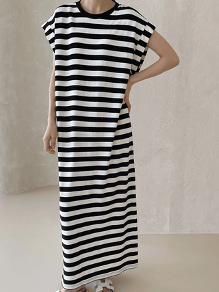 Simple Long Striped Comfy Dress