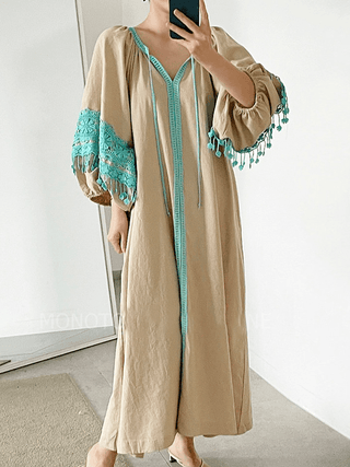 Simple Ethnic Style Fringed Dress