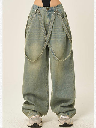 Vintage Loose Wide-Leg Straight-Leg Jeans