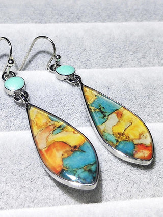 Retro Colorful Glass Earrings