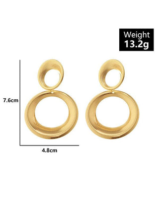 Statement Hollow Solid Color Geometric Earrings Accessories