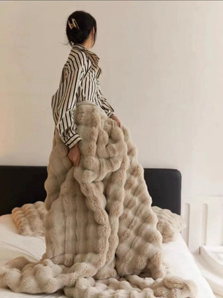 Soft Thickened Faux Rabbit Fur Sofa Blanket – painevida
