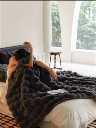 Soft Thickened Faux Rabbit Fur Sofa Blanket