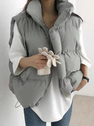 Stand Collar Duck Down Padded Vest Jacket