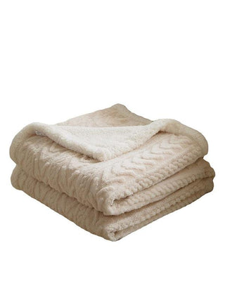 Simple Solid Color Double Layer Thickened Lamb Fleece Blanket