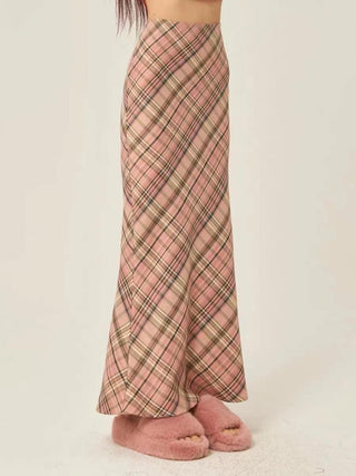 Vintage 3 Color Plaid Y2K Long Skirt