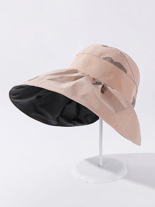 Casual Pringting Hole Sun-Protection Large Wide Brim Bucket Hat
