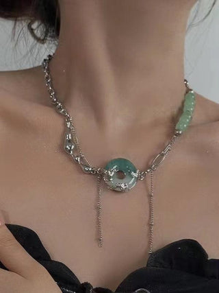 Jade Buckle Fashion Clavicle Necklace