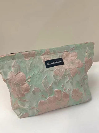 Beauty Flower Embroidered Makeup Handbag