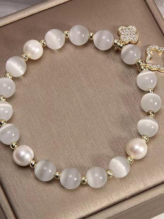 Clover White Opal Crystal Bracelet