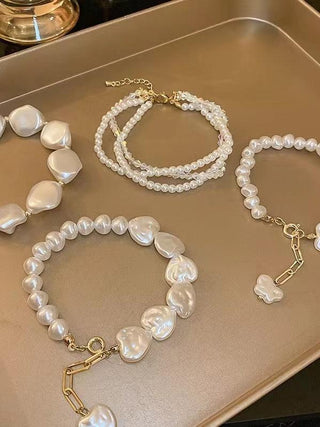 Large Irregular Pearl Pearl Beaded Bracelet