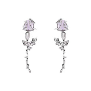 LOVE&ROSE Original Purple Rose Earrings