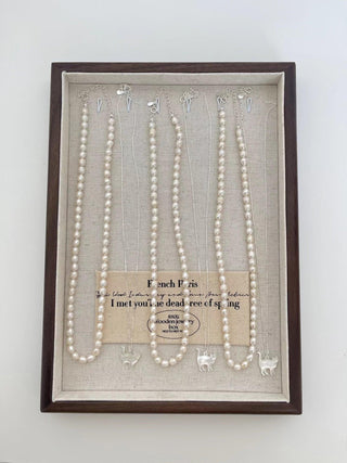 Original Cat&Pearl Stack Silver Necklace